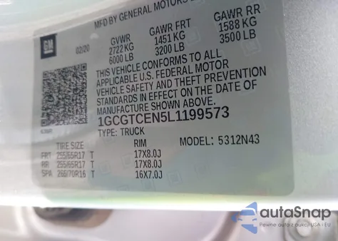 2020 Chevrolet Colorado 4Wd Short Box Lt from USA, damaged, VIN 1GCGTCEN5L1199573